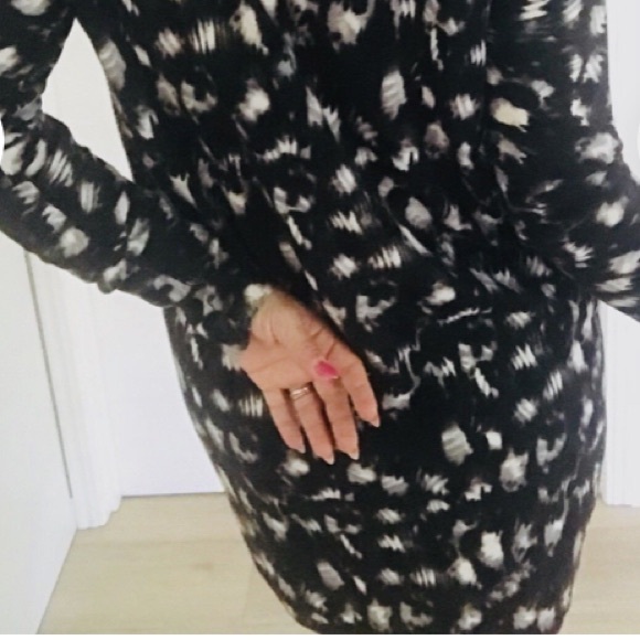 Witchery Leopard Dress Medium Animal Cotton Mini Long Sleeve - Picture 9 of 10